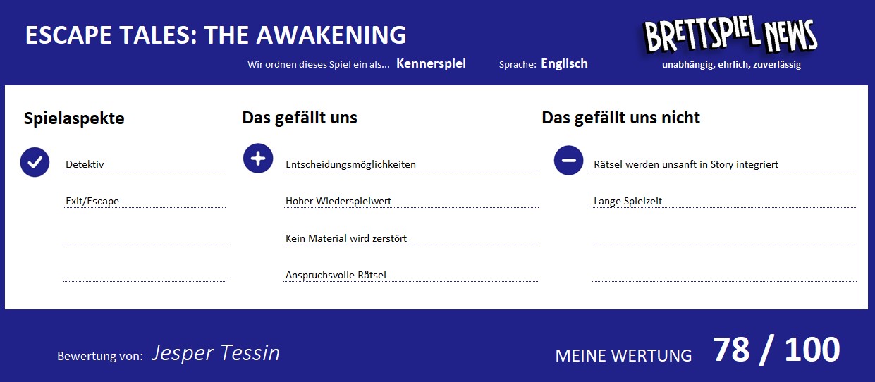 escape tales awakening 2 meinung