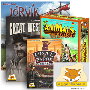 eggertspiele - Great Western Trail, Jorvik, Camel Up Cards…