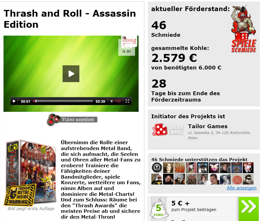 Thrash and Roll - Assassin Edition in der Spieleschiede