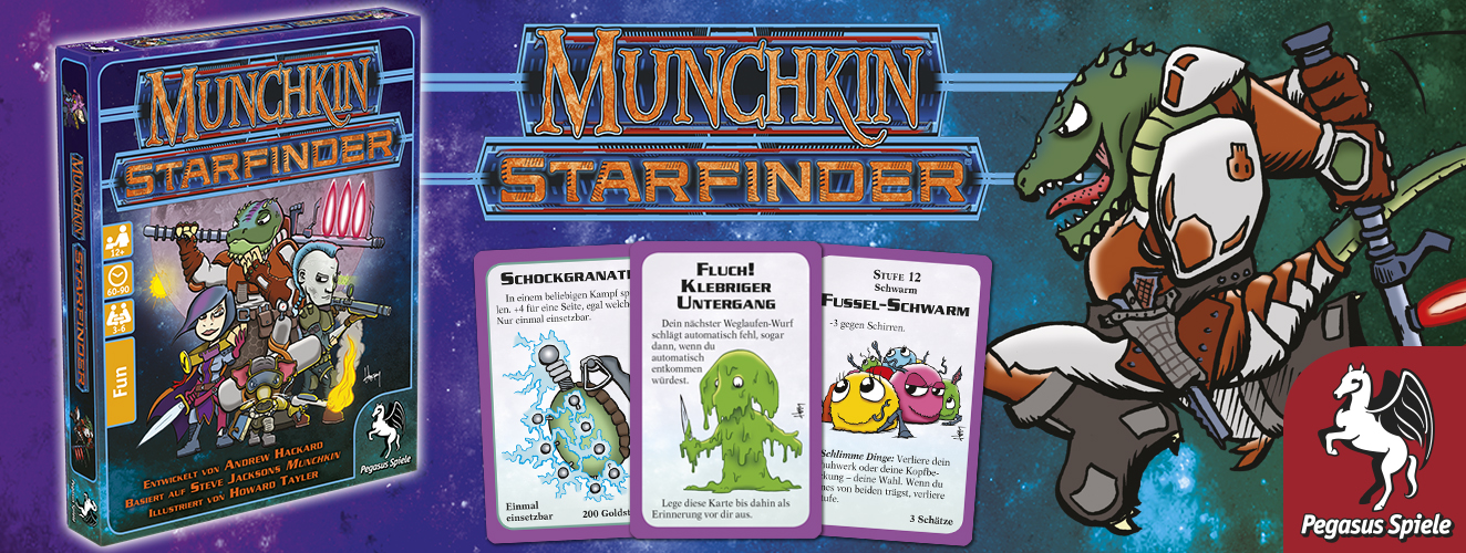 Munchkin Starfinder von Pegasus Spiele angekündigt
