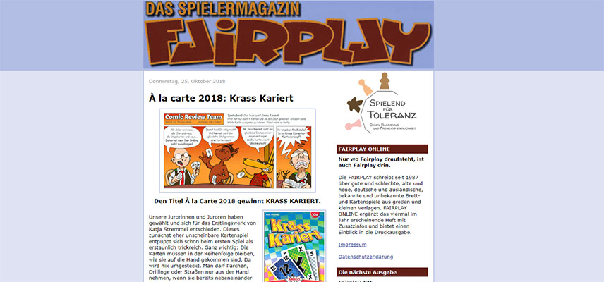 Brettspiel-Magazin Fairplay // Tudor bei Scoutaktion eigentlich auf Platz 1