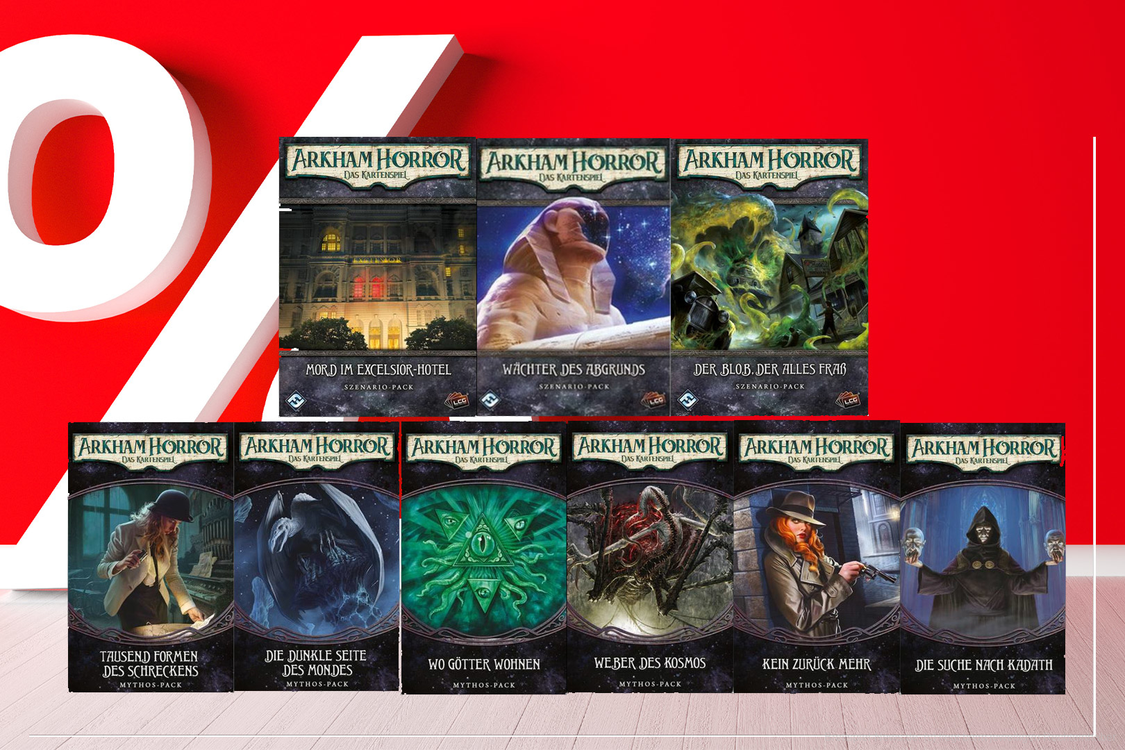 Arkham Horror: Das Kartenspiel Mega Bundle im Wert von 204 € für 25 € kaufen