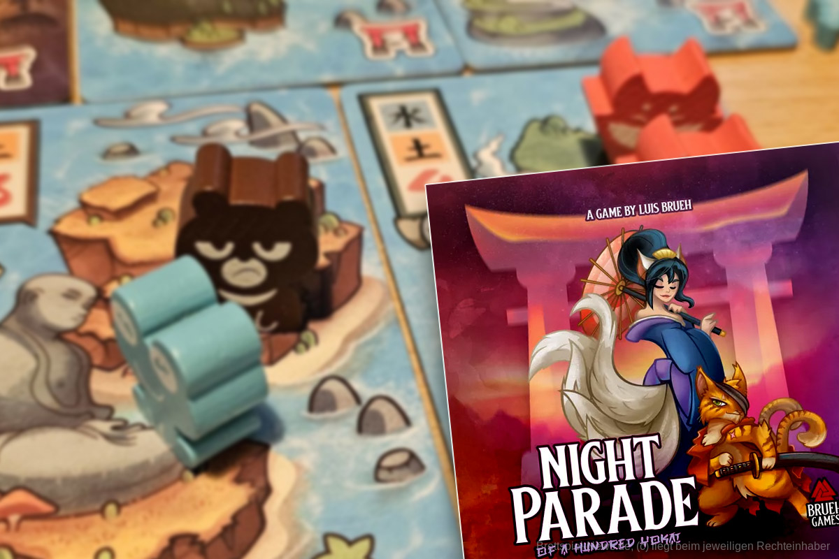 "Night Parade of a Hundred Yokai" ist ein Area-Control- und Engine Building-Spiel für 1-4 Personen ab 10 Jahren mit einer Spieldauer von 45-60 Minuten, in dem wir Yokais auf Inseln aussenden und mit ihnen Torii bauen, um den größten Einfluss aller Fraktionen zu erlangen.